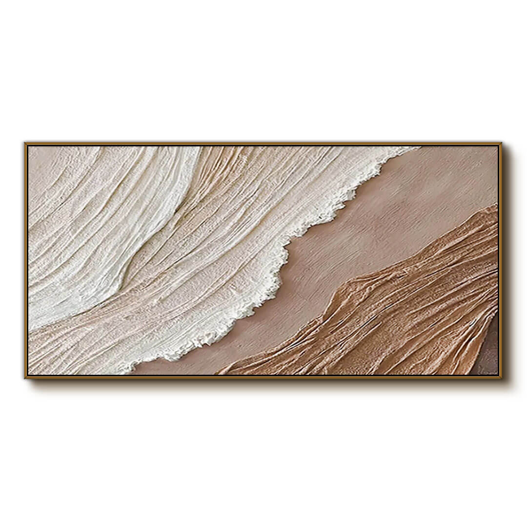 Earthy Beige and White Painting - Textured Abstract Artwork - Raw Silk - Hues Art Lab