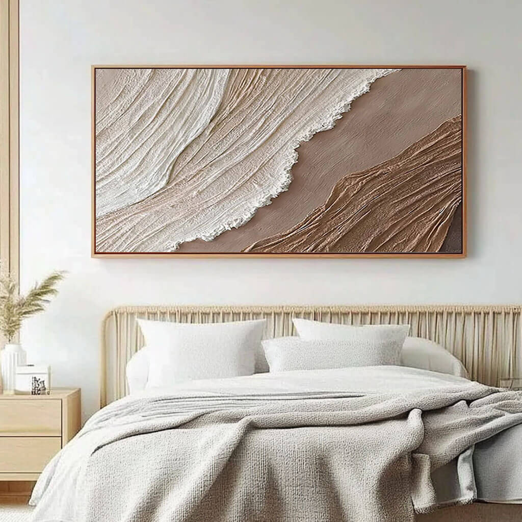 Earthy Beige and White Painting - Textured Abstract Artwork - Raw Silk - Hues Art Lab