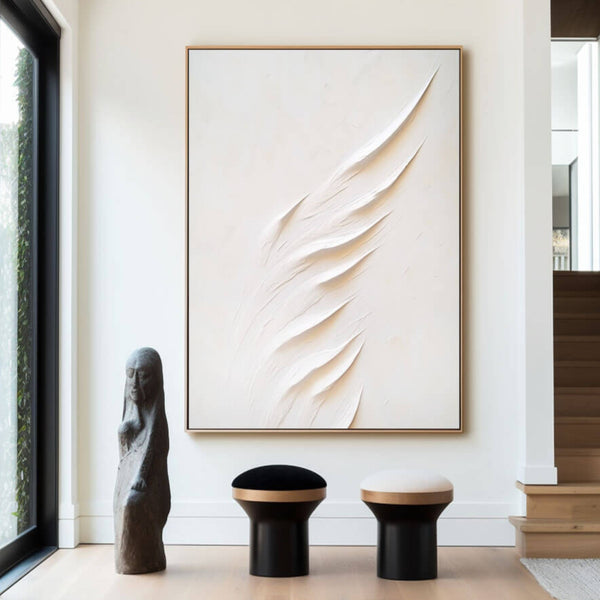 Textured Minimalist Art Painting - Reeds I - Hues Art Lab