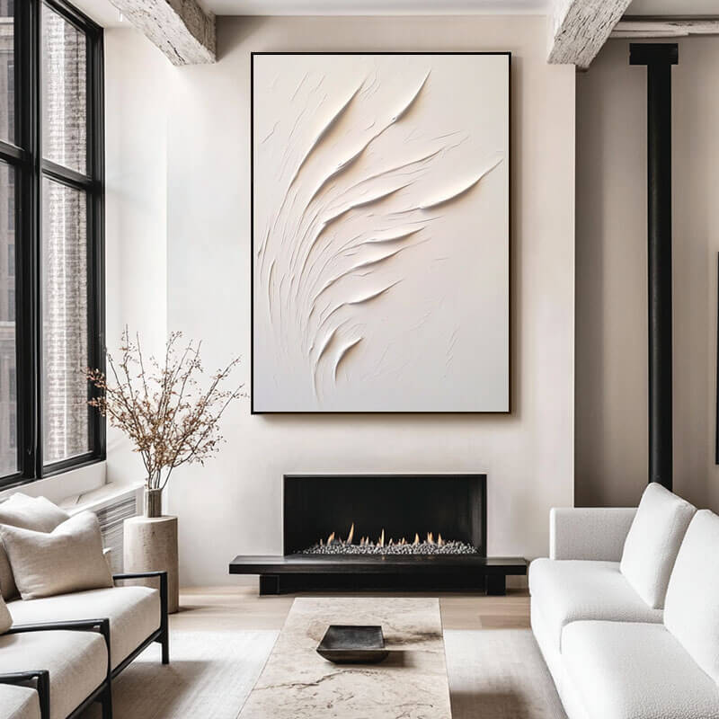 Minimalist Textured Canvas Art Painting - Reeds - Hues Art Lab