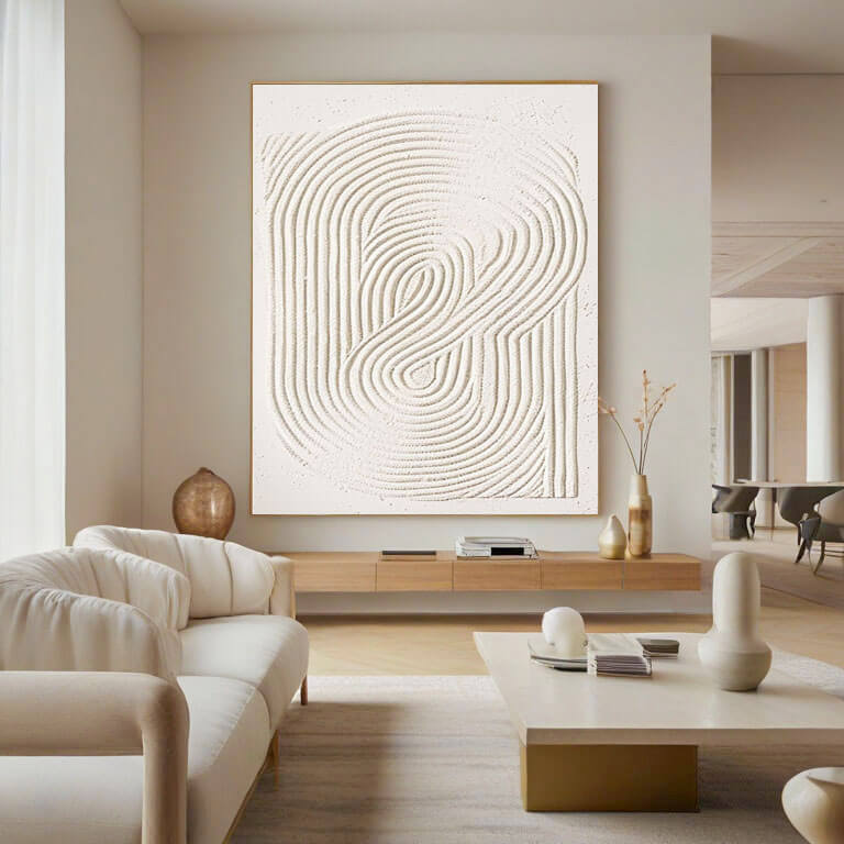 Reverberations - Textured Minimalist Wall Art Painting - Hues Art Lab