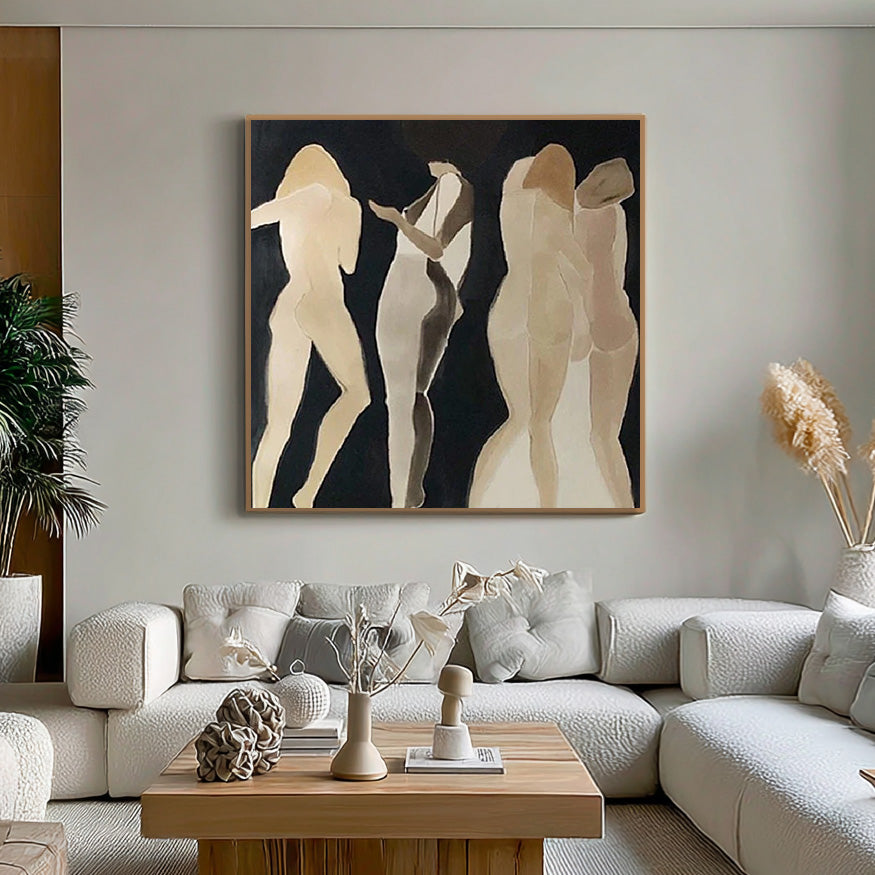 Rhythm of the Torso modern painting with flowing body forms and color