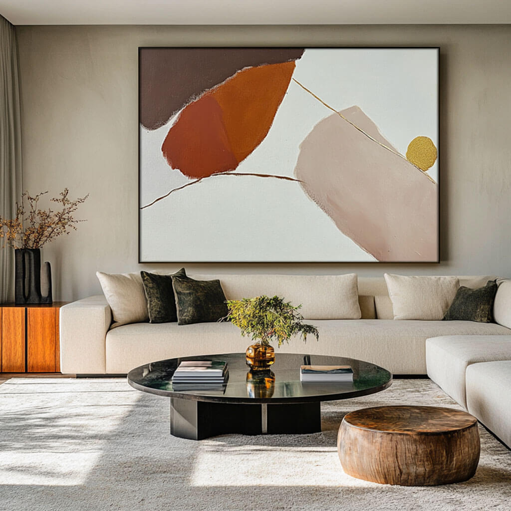 Large Abstract Art Painting - Russet Composition - Hues Art Lab