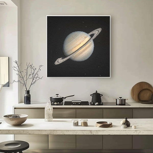 Saturn - Original Textured Canvas Art Painting - Hues Art Lab