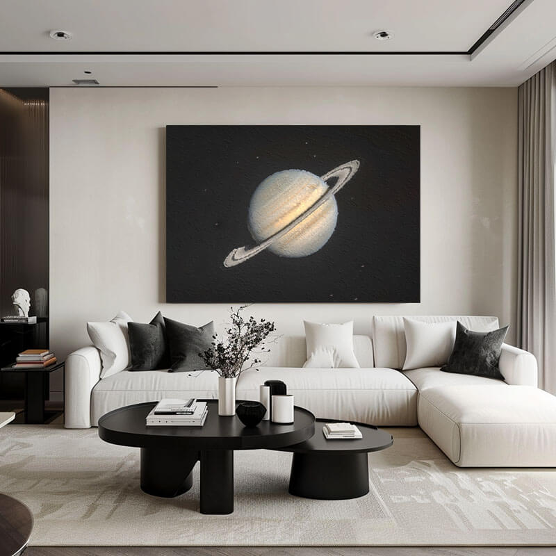 Saturn - Original Textured Wall Art Painting - Hues Art Lab