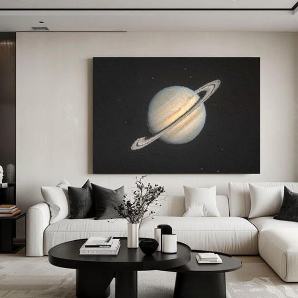 Saturn - Original Textured Wall Art Painting - Hues Art Lab