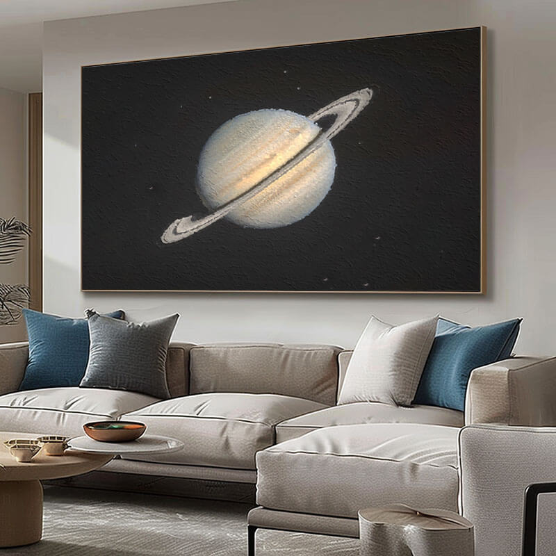 Saturn - Original Textured Wall Art Painting - Hues Art Lab