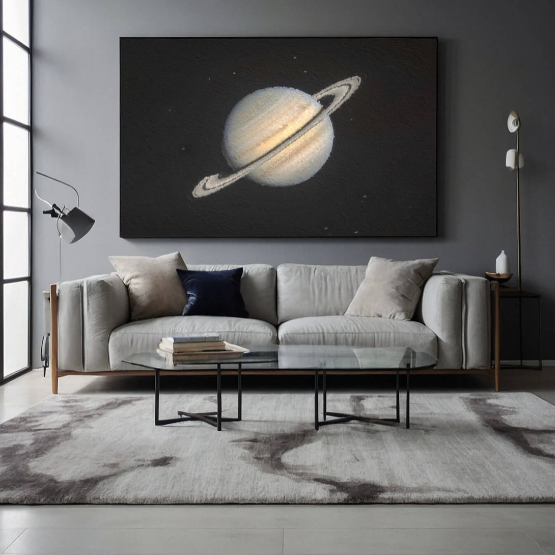 Saturn - Original Textured Wall Art Painting - Hues Art Lab