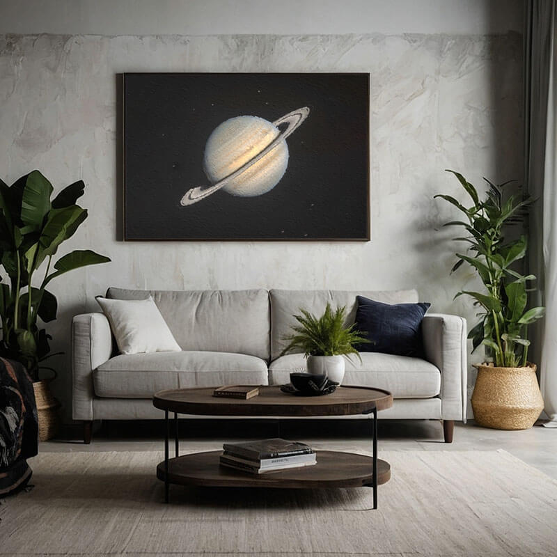 Saturn - Original Textured Wall Art Painting - Hues Art Lab