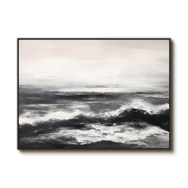 Black and White Abstract Art Painting - Sculpt - Hues Art Lab