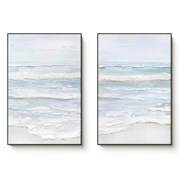 Abstract Plaster Wall Art Set of 2 - Sea Swell - Hues Art Lab