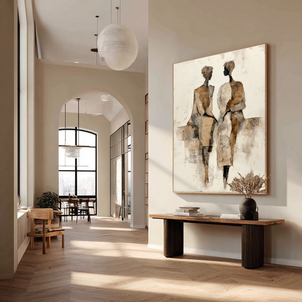 Seated Side by Side close-up of geometric figures and earthy color texture