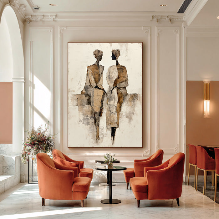 Seated Side by Side gallery view of abstract figure canvas art