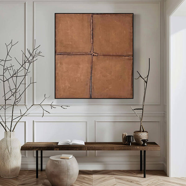 Sediments - Brown Wabi Sabi Canvas Art Painting - Hues Art Lab