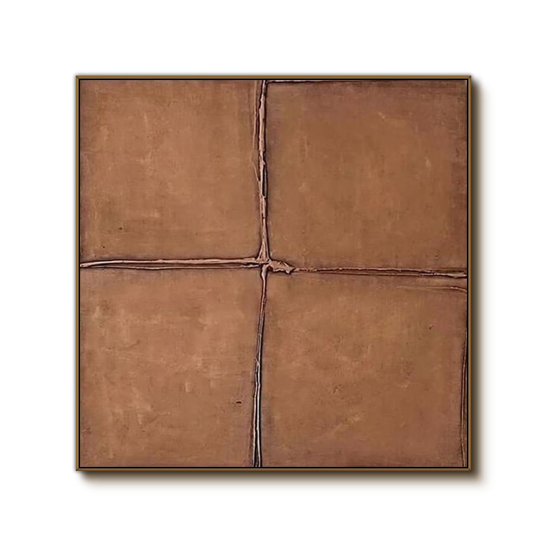 Sediments - Brown Wabi Sabi Canvas Art Painting - Hues Art Lab