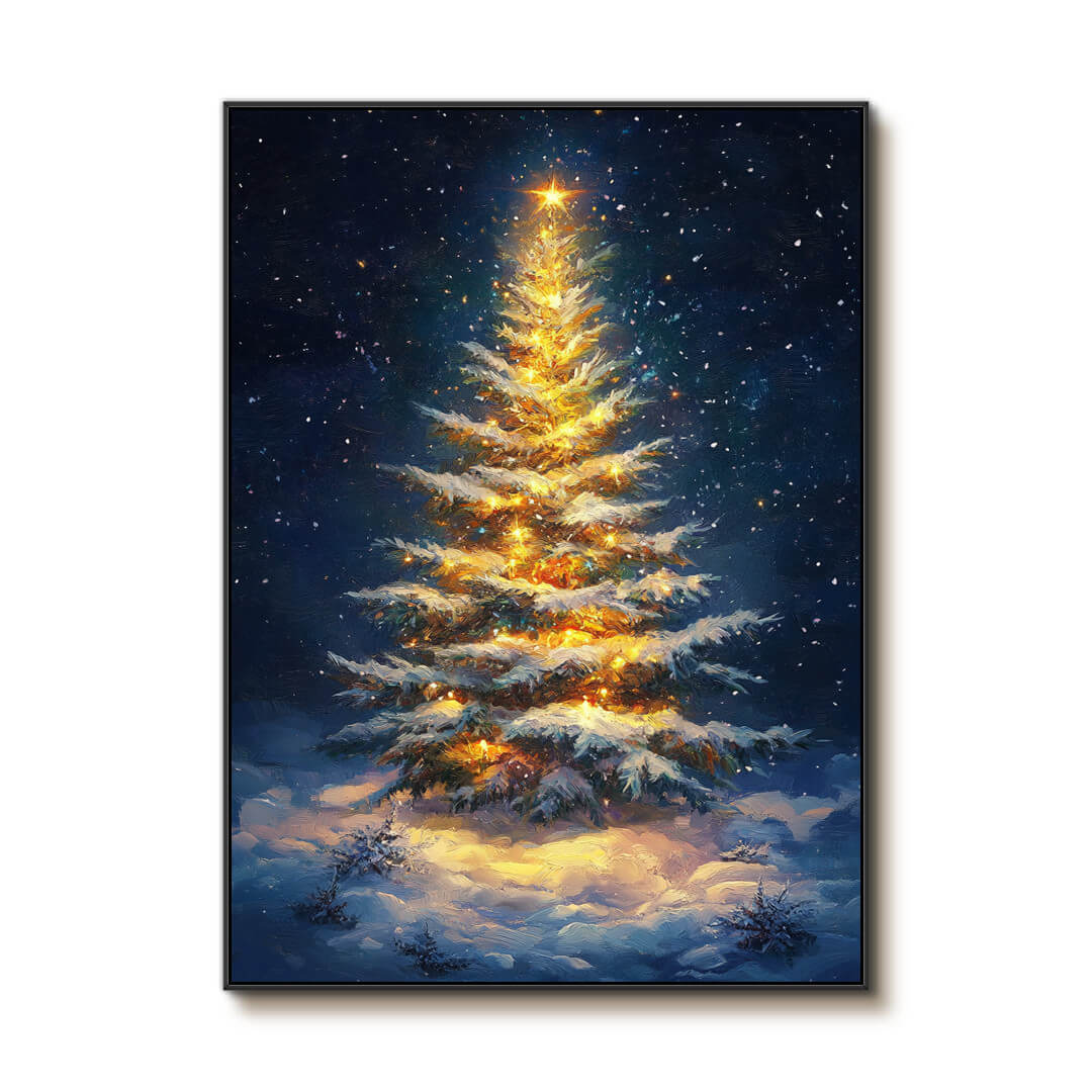 Acrylic Art Painting - Shining Bright At Christmas Night - Hues Art Lab