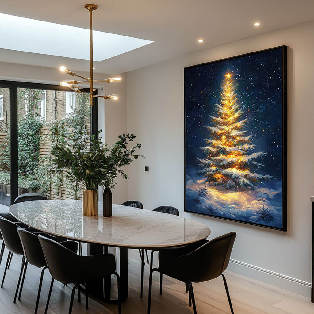 Acrylic Art Painting - Shining Bright At Christmas Night - Hues Art Lab