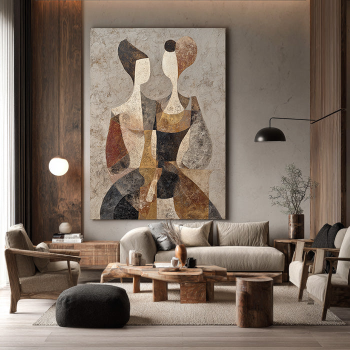 Silent Companions framed figure portrait canvas print in a modern room