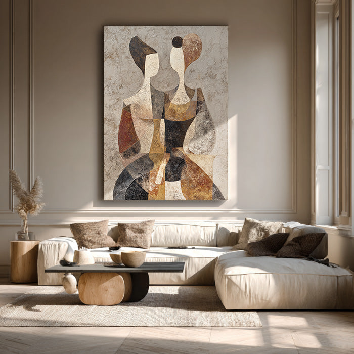 Silent Companions large geometric portrait wall art for contemporary decor
