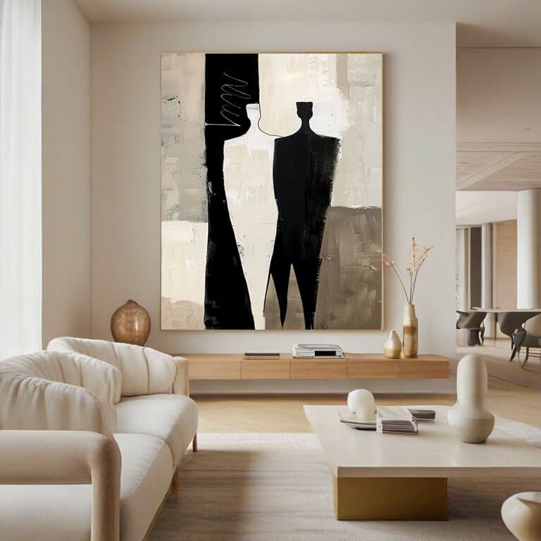 Silent Conversations II - Large Minimalist Abstract Canvas Art - Hues Art Lab