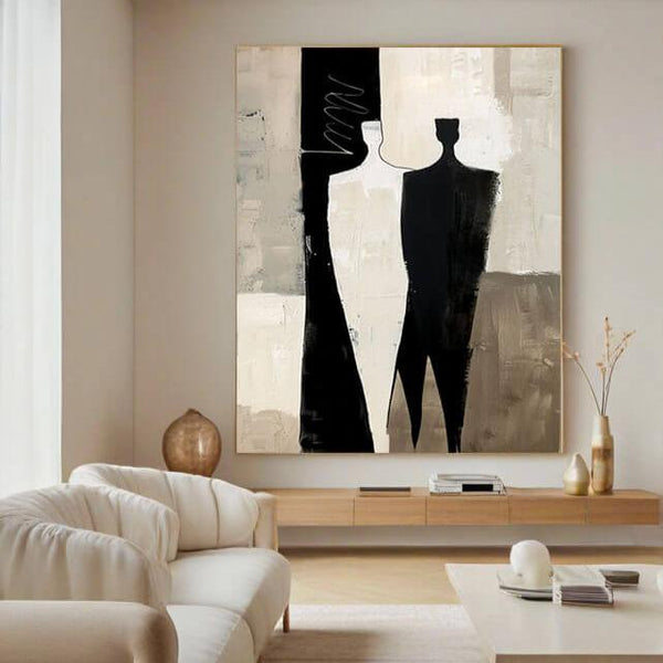 Silent Conversations II - Large Minimalist Abstract Canvas Art - Hues Art Lab