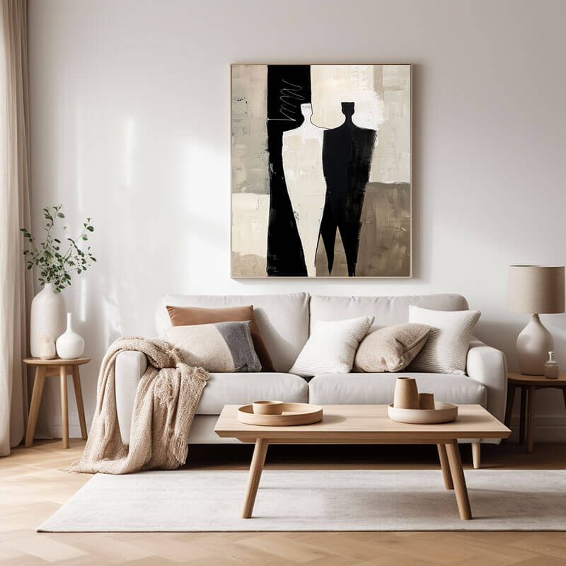 Silent Conversations II - Large Minimalist Abstract Canvas Art - Hues Art Lab