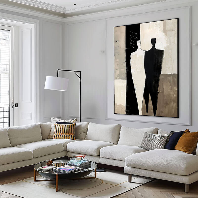 Silent Conversations II - Large Minimalist Abstract Canvas Art - Hues Art Lab