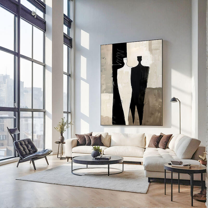 Silent Conversations II - Large Minimalist Abstract Canvas Art - Hues Art Lab