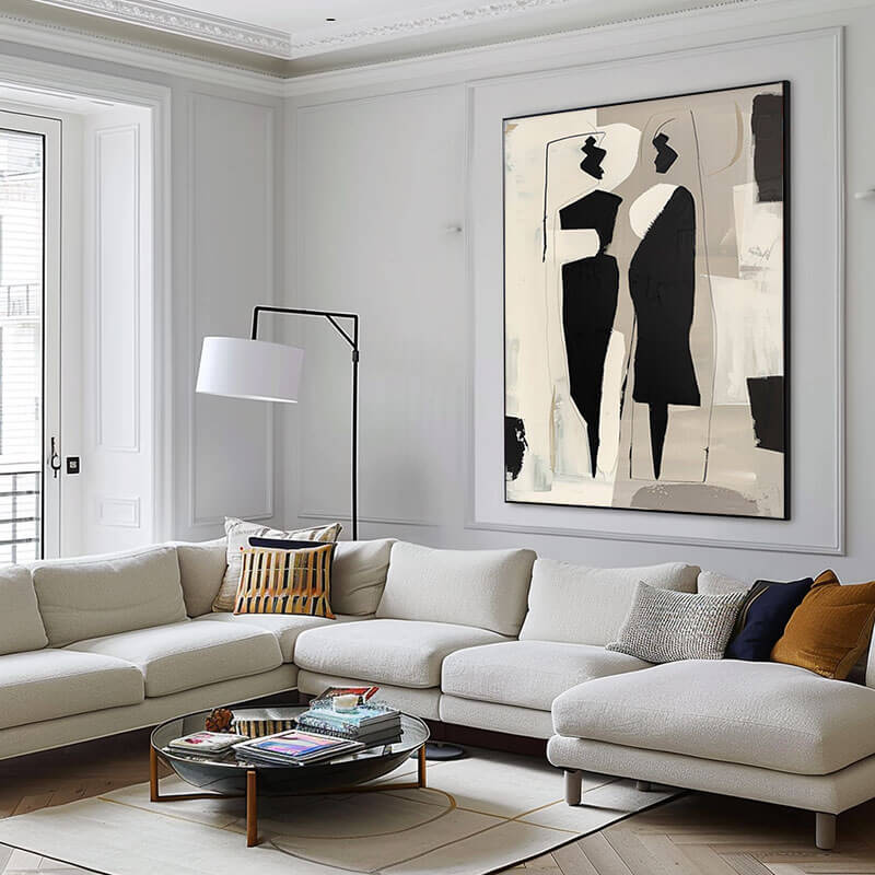 Silent Conversations - Large Minimalist Abstract Canvas Art - Hues Art Lab