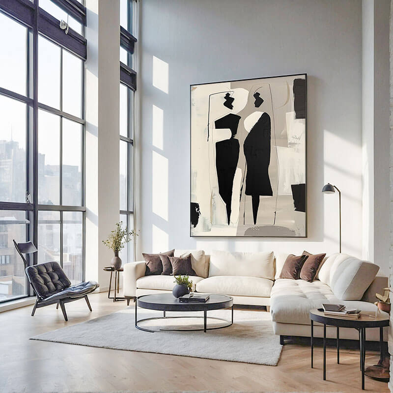 Silent Conversations - Large Minimalist Abstract Canvas Art - Hues Art Lab