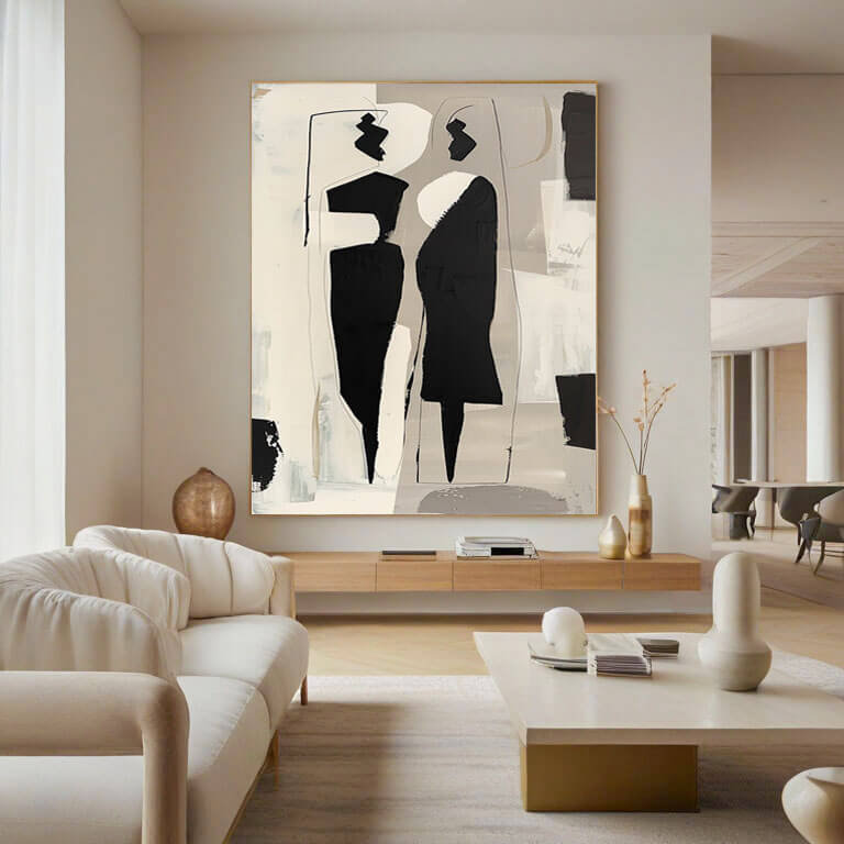 Silent Conversations - Large Minimalist Abstract Canvas Art - Hues Art Lab