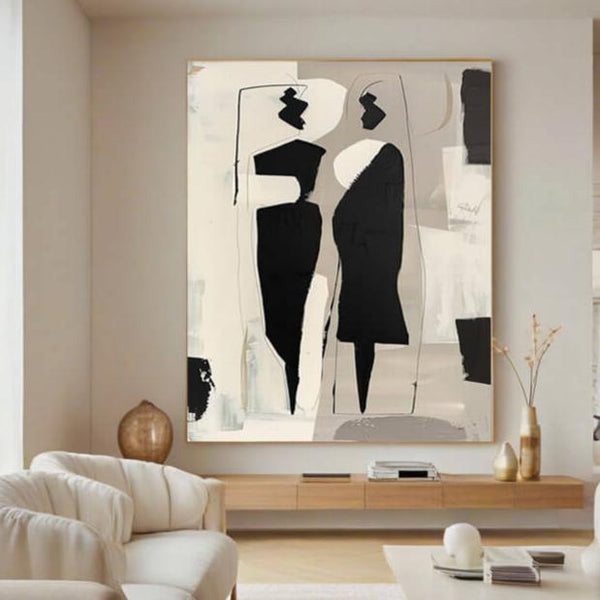 Silent Conversations - Large Minimalist Abstract Canvas Art - Hues Art Lab