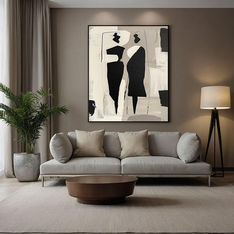 Silent Conversations - Large Minimalist Abstract Canvas Art - Hues Art Lab