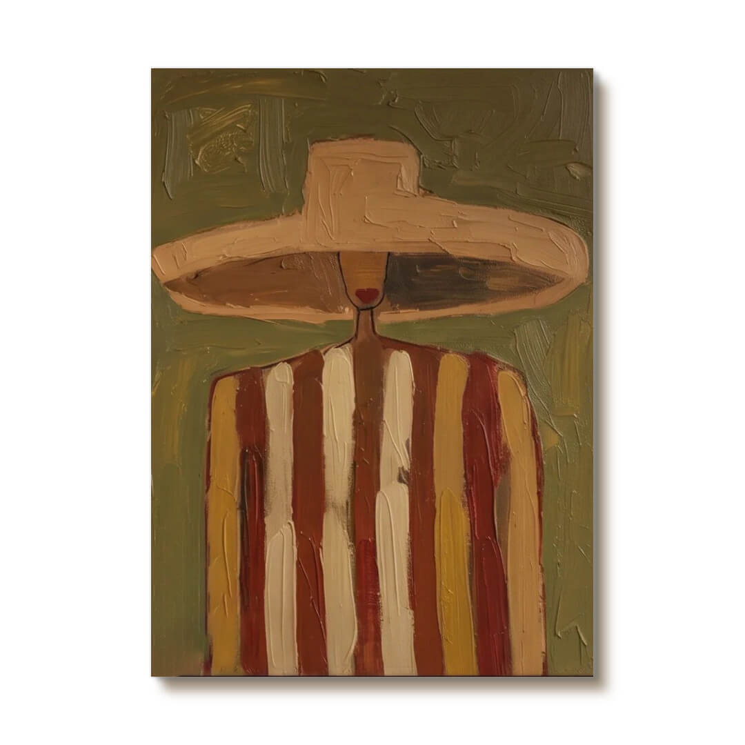 Modern abstract cowboy portrait wall art with minimalist western style - Silent Guest - Hues Art Lab