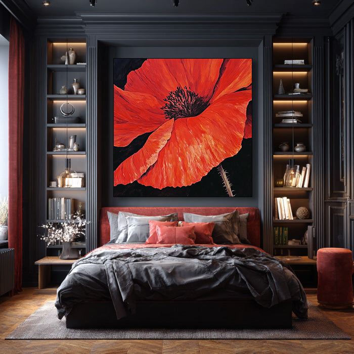 Skirt of Flame large bold flower wall art for statement decor