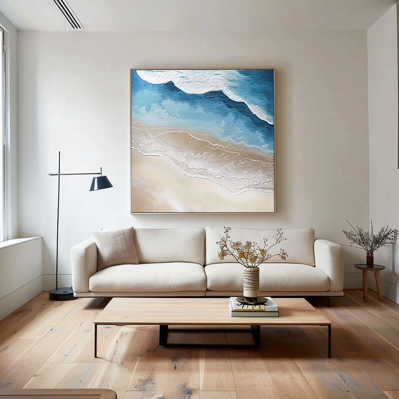 Abstract Landscape Painting on Canvas - Song On The Beach - Hues Art Lab