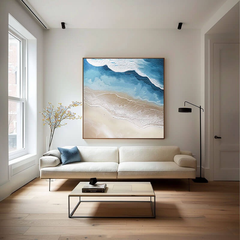 Abstract Landscape Painting on Canvas - Song On The Beach - Hues Art Lab