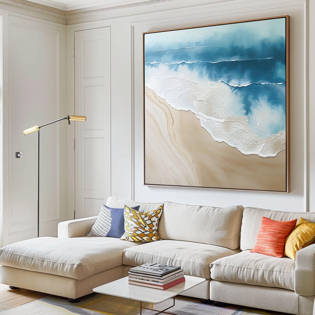 Abstract Landscape Wall Art Painting - Song On The Beach I - Hues Art Lab