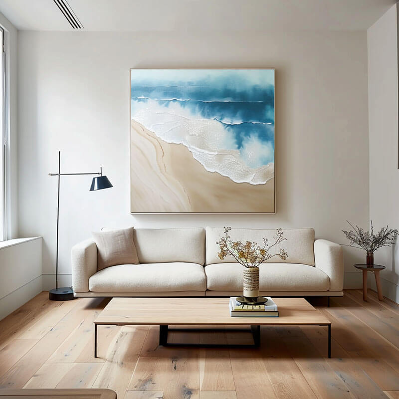 Abstract Landscape Wall Art Painting - Song On The Beach I - Hues Art Lab