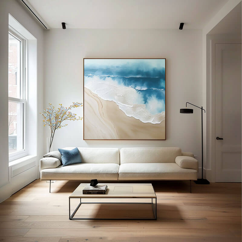 Abstract Landscape Wall Art Painting - Song On The Beach I - Hues Art Lab