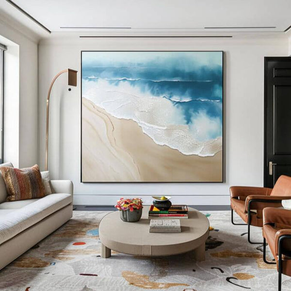 Abstract Landscape Wall Art Painting - Song On The Beach I - Hues Art Lab