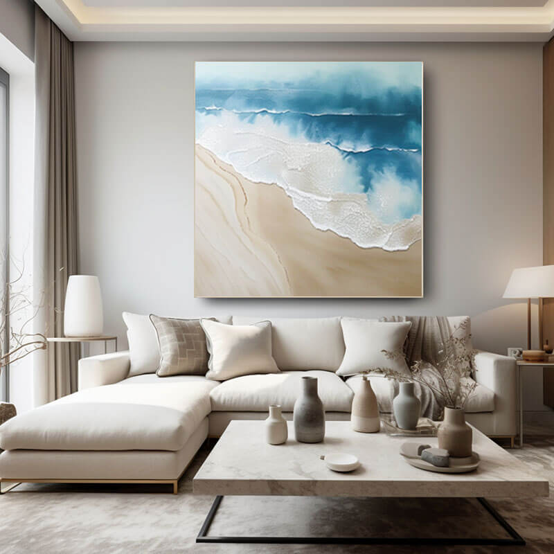 Abstract Landscape Wall Art Painting - Song On The Beach I - Hues Art Lab