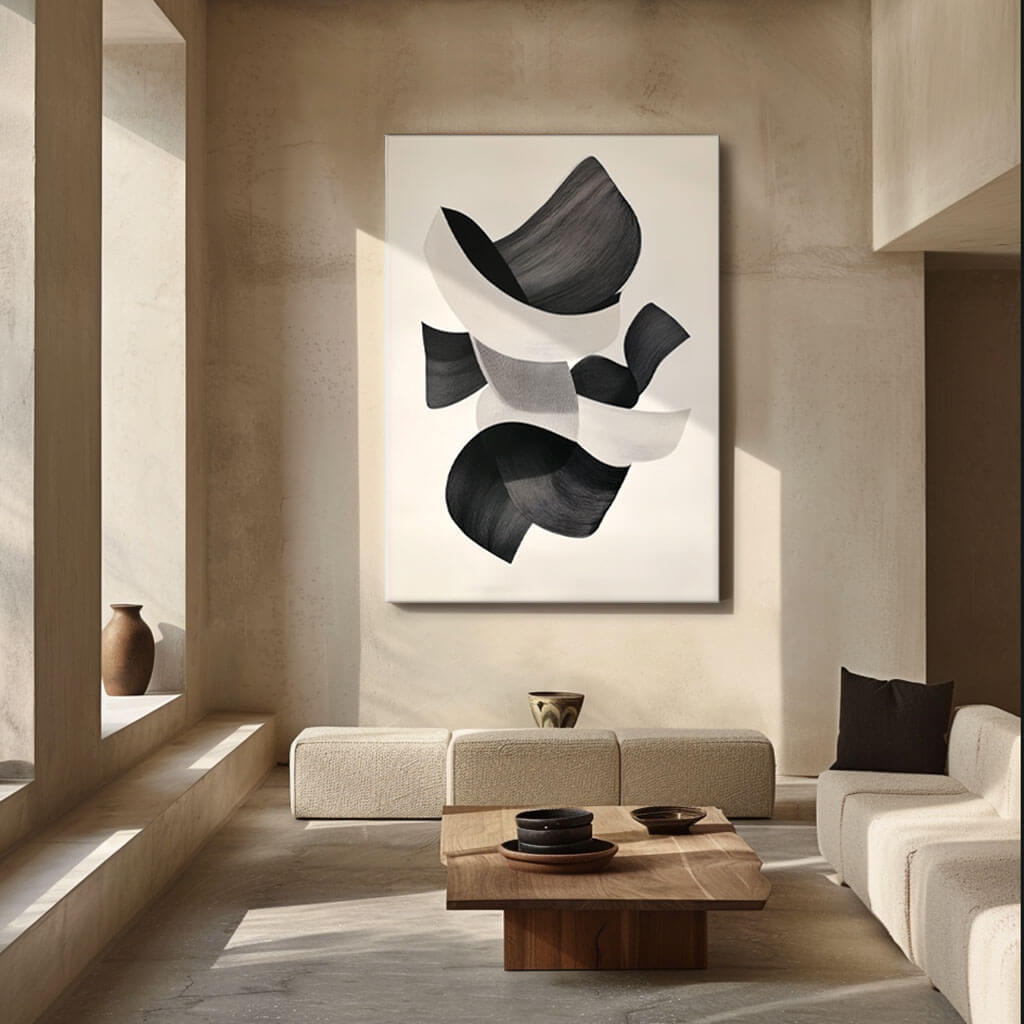 Modern Abstract Wall Art Painting - Spatial Dialogue - Hues Art Lab