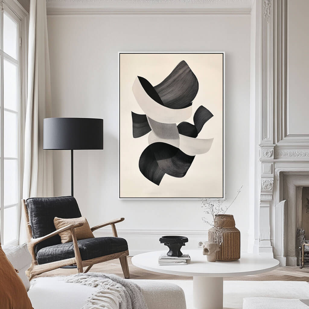 Modern Abstract Wall Art Painting - Spatial Dialogue - Hues Art Lab