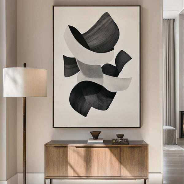 Modern Abstract Wall Art Painting - Spatial Dialogue - Hues Art Lab