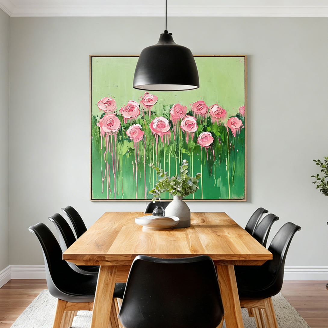 Spring Garden gallery view of impasto rose canvas art