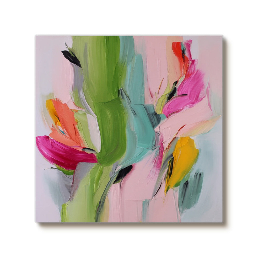 Spring Torrent abstract floral artwork with rushing spring color