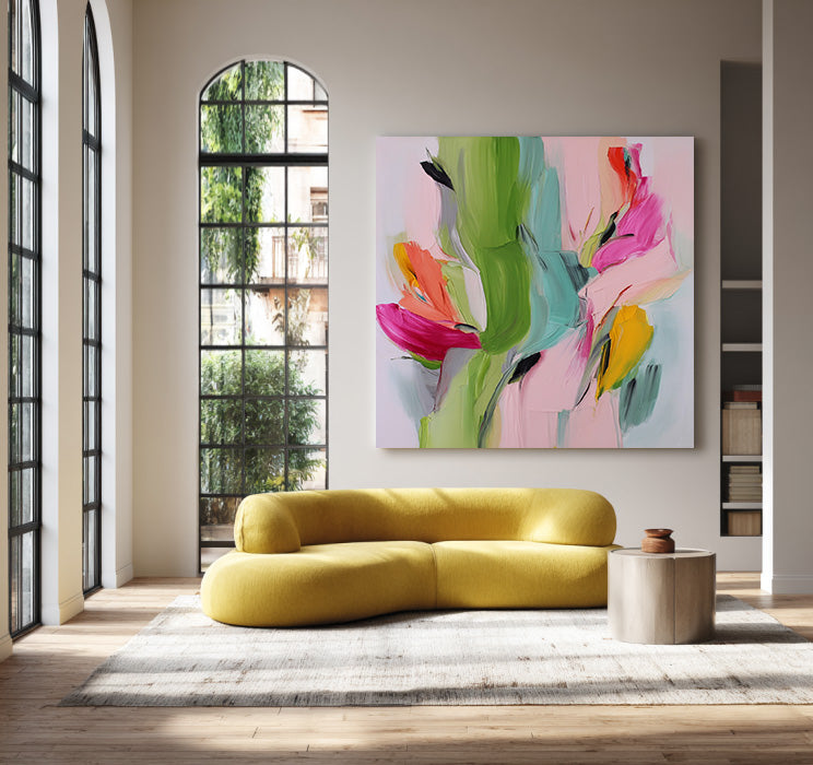 Spring Torrent large colorful flower wall art for lively home decor