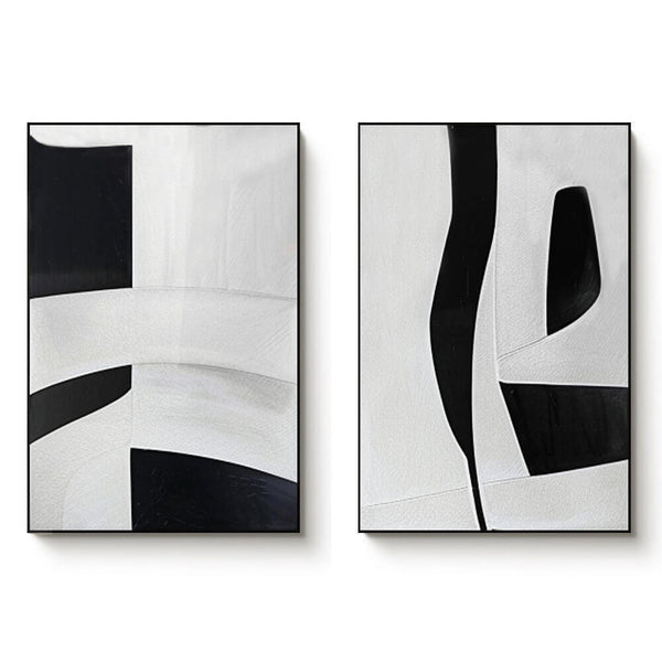 Original Minimalist Abstract Wall Art Set of 2 - Structural Dissonance - Hues Art Lab