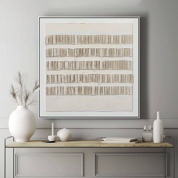 Beige and Brown Wabi Sabi Wall Art - Structured Harmony - Hues Art Lab